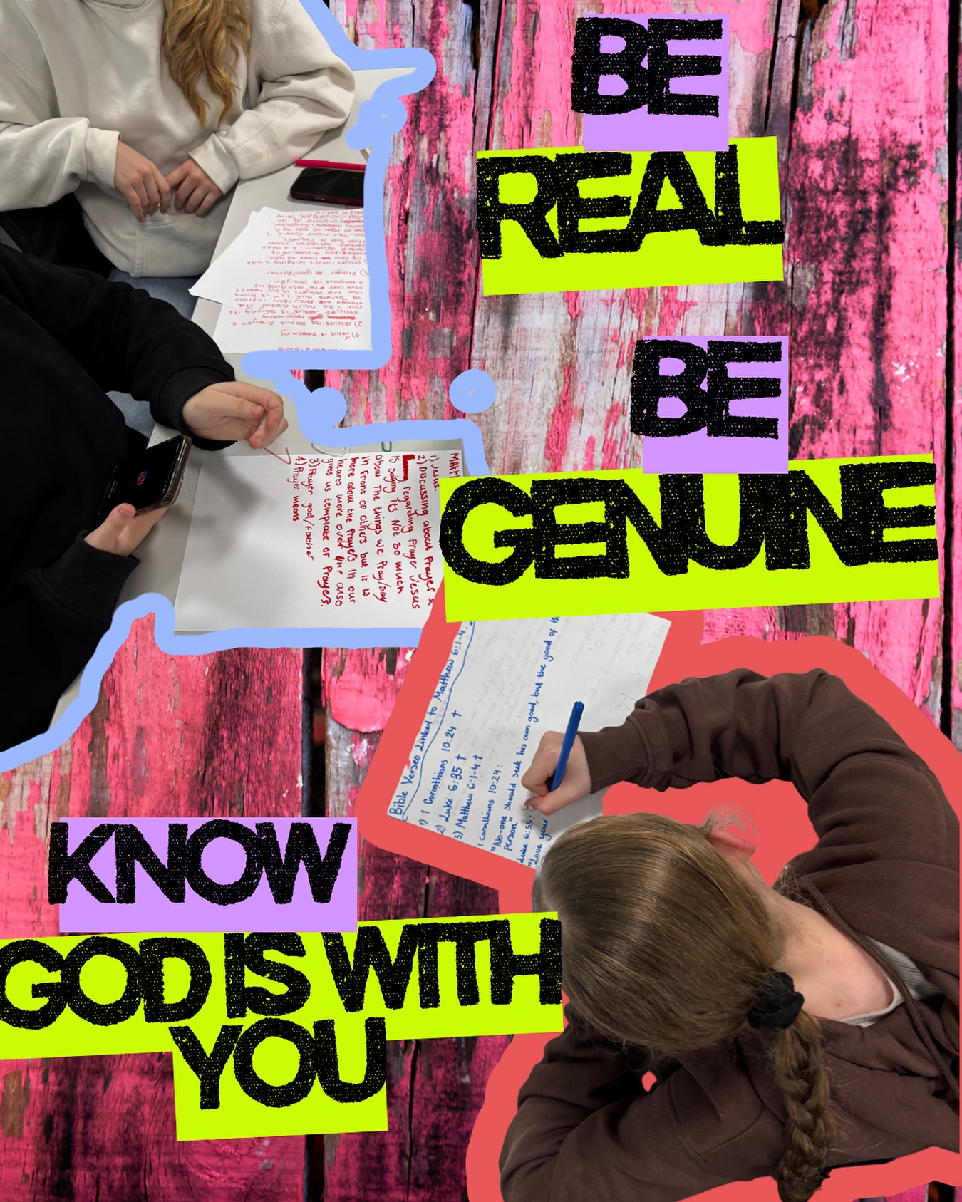 📖 This week youth group dug into Matthew 6!
We learned that Jesus calls us to live authentically - not to perform for others, but to walk genuinely with God. 🌿
✨ Our takeaway:
➡️ Be REAL with your connection with God - talk to Him honestly.
➡️ Be GENUINE in what you do for God - not for attention, but out of love.
➡️ Know that GOD IS WITH YOU - so you don’t have to worry about tomorrow. 🙌