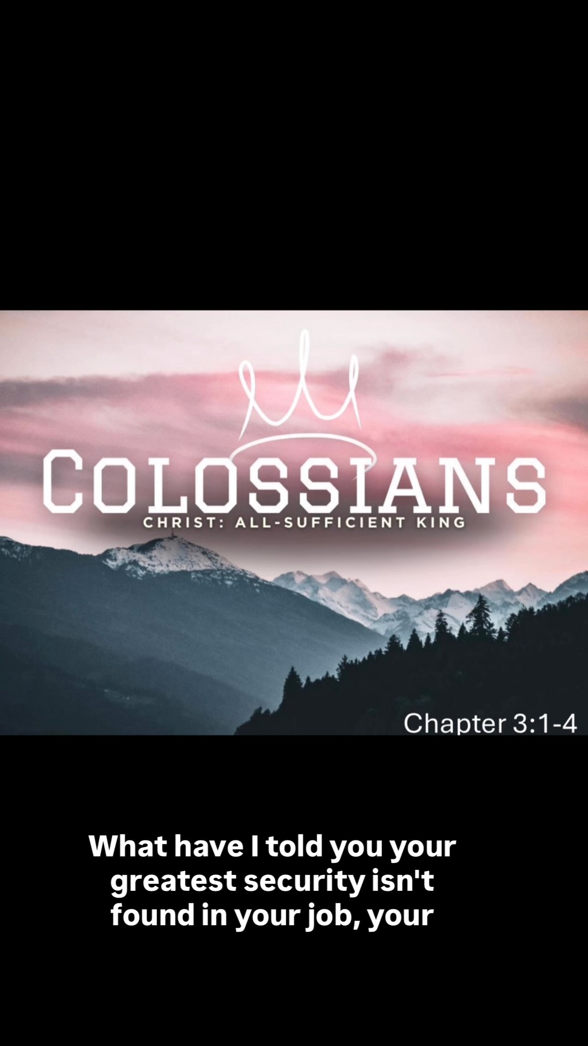 We spend so much of life chasing things that can never truly satisfy or make us secure.

Paul reminds us that if we belong to Jesus, our life is hidden with Christ in God. Our security isn’t found in our circumstances. It’s found in our Saviour.

When Christ becomes your life, everything else begins to fall into its proper place. Your identity, your purpose and your hope are no longer built on things that can be taken away but on the One who never changes.

Where are your eyes today?

Lift them to Jesus.